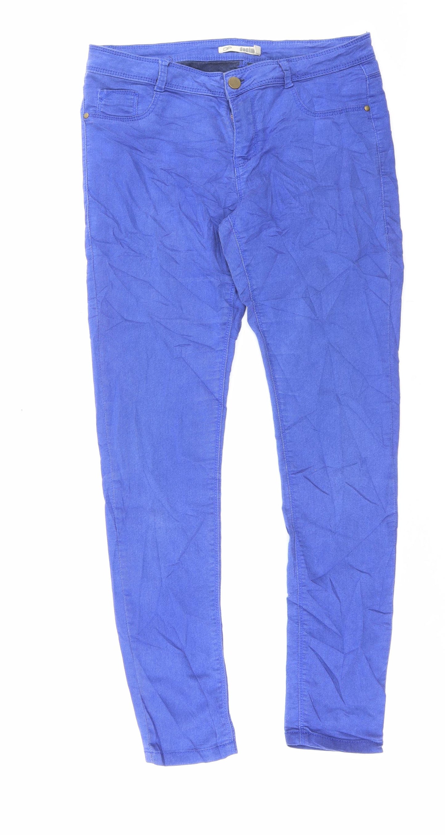 Dorothy Perkins Womens Purple Cotton Skinny Jeans Size 12 L29 in Regular Button