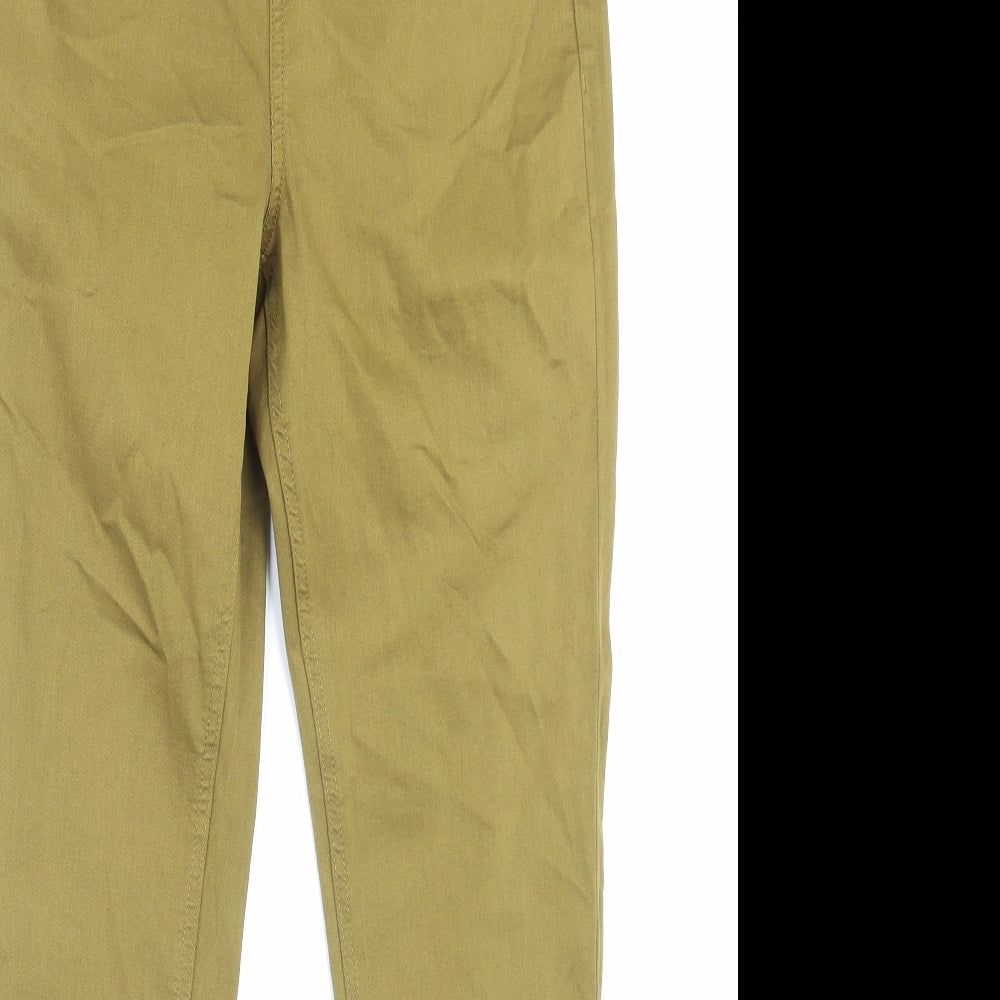 Marks and Spencer Womens Green Cotton Jegging Trousers Size 14 L27 in Regular