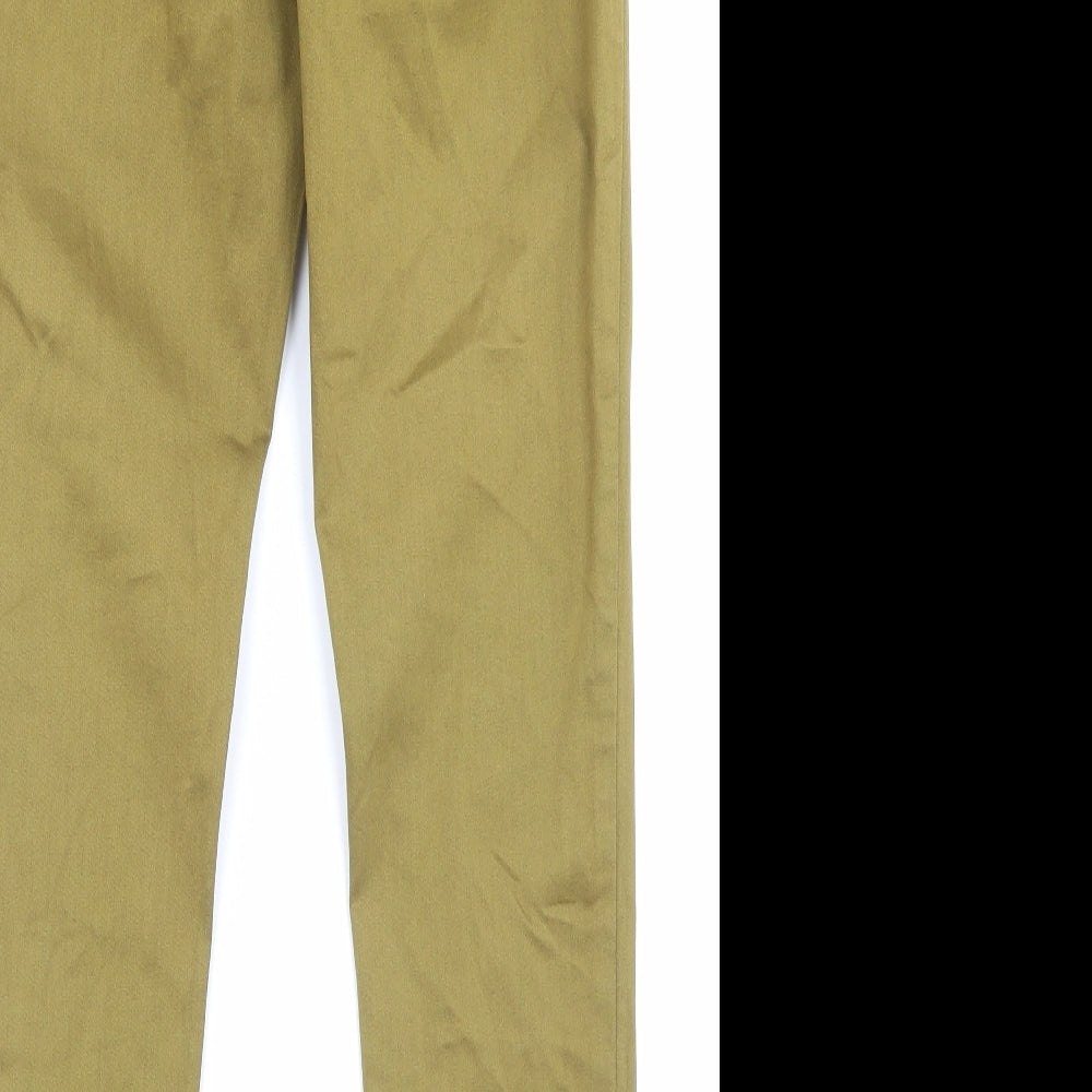 Marks and Spencer Womens Green Cotton Jegging Trousers Size 14 L27 in Regular
