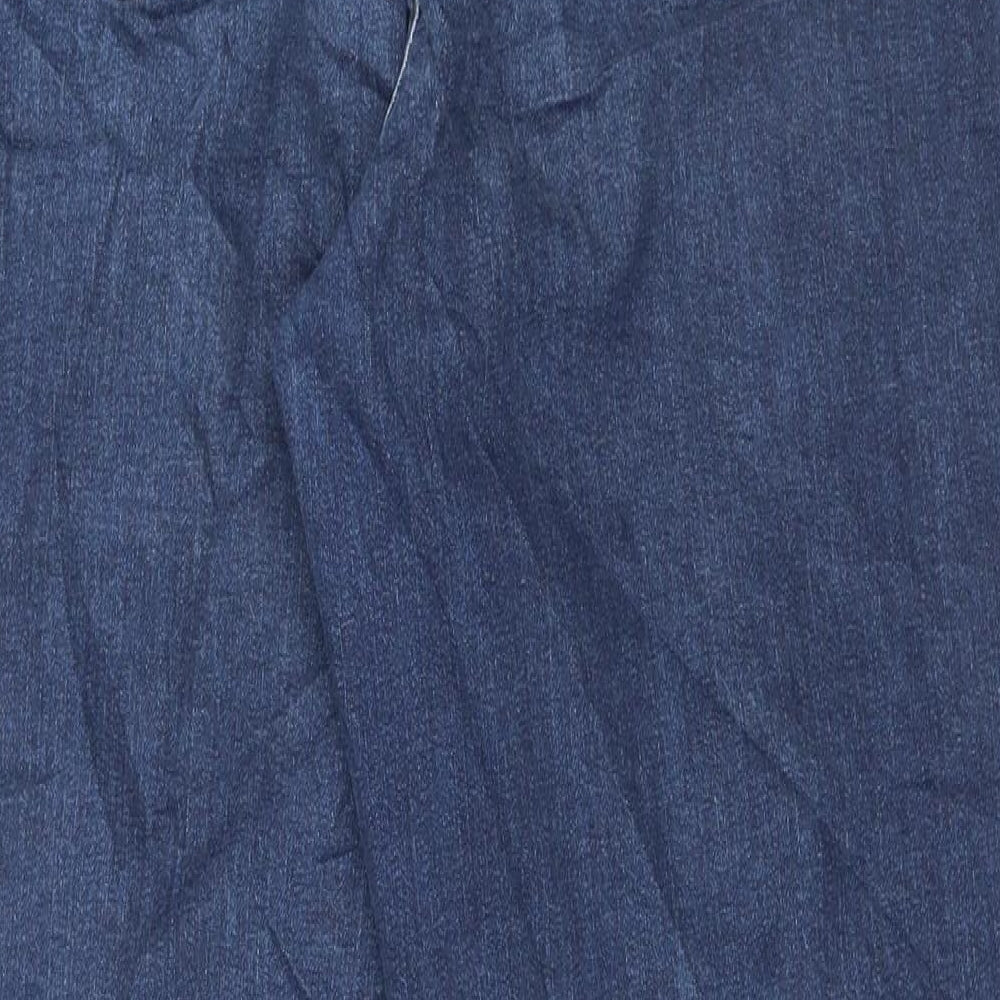 Marks and Spencer Womens Blue Cotton Mom Jeans Size 12 L29 in Regular Button