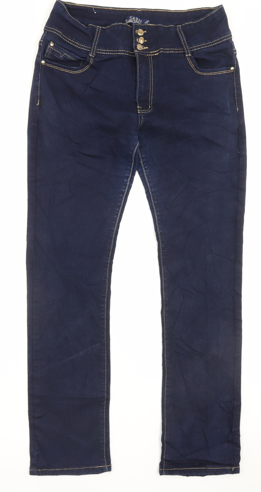 C&X 82 Womens Blue Cotton Straight Jeans Size 20 L30 in Regular Button