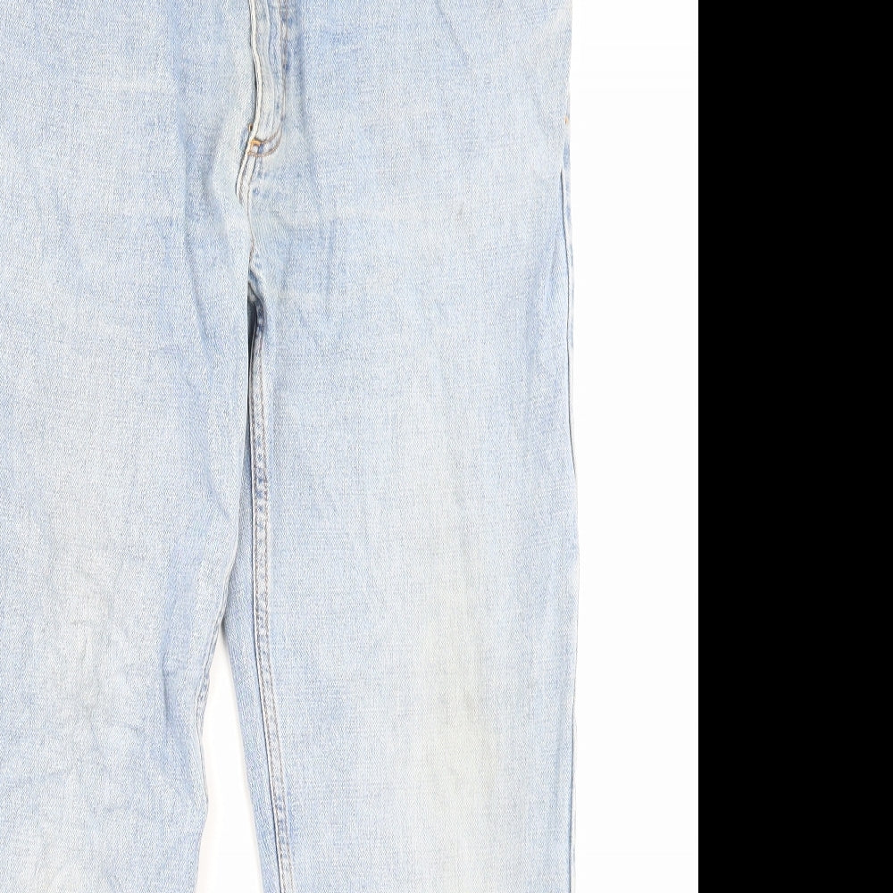 Farah Mens Blue Cotton Straight Jeans Size 38 in L30 in Regular Button