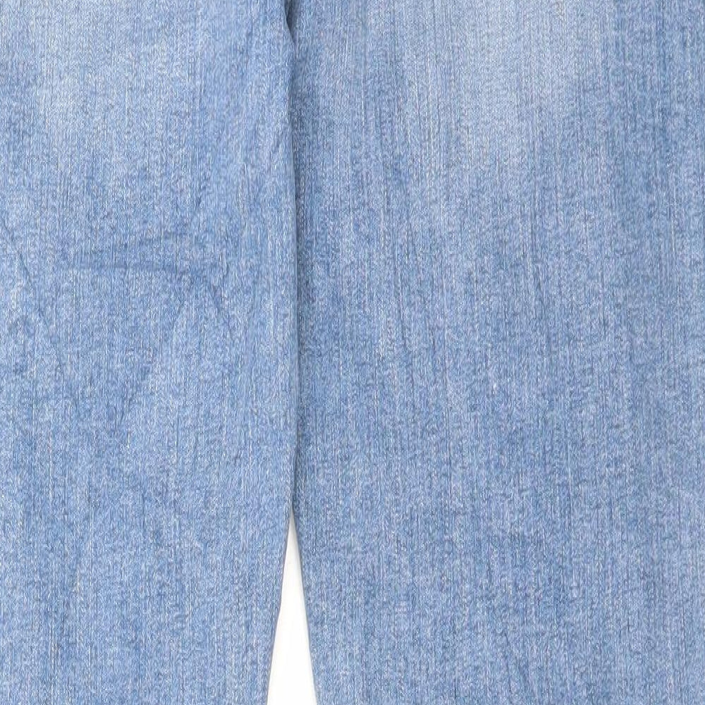 Marks and Spencer Womens Blue Cotton Flared Jeans Size 18 L31 in Slim Button