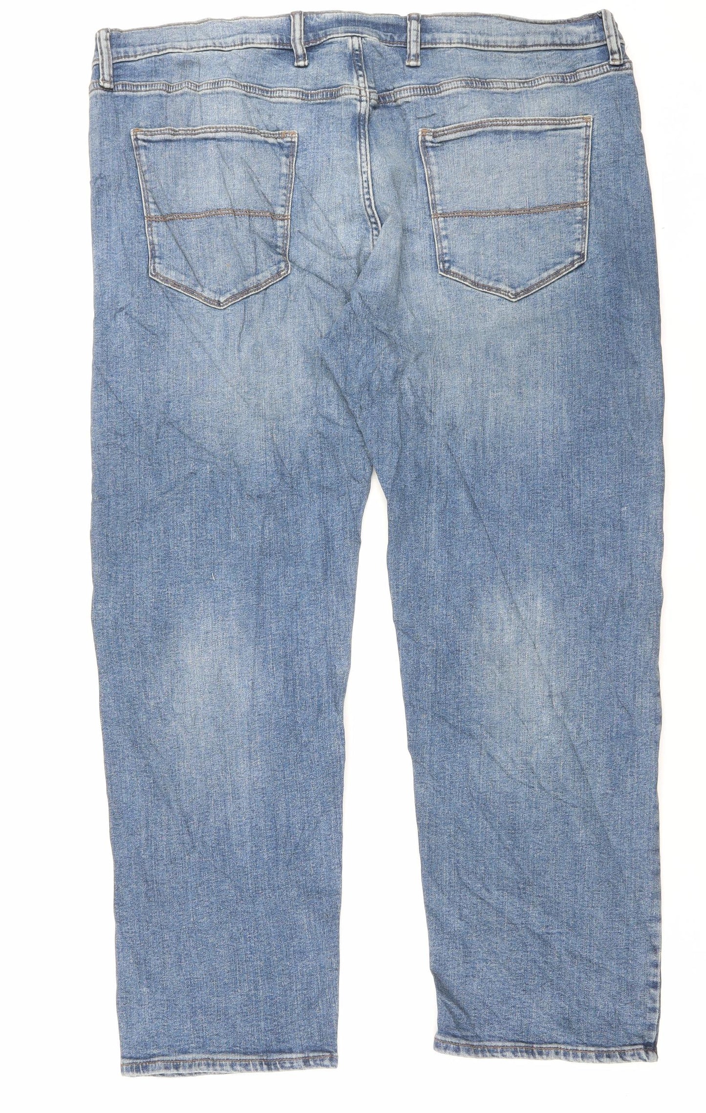 Marks and Spencer Mens Brown Cotton Straight Jeans Size 40 in L29 in Regular Button - Short Leg