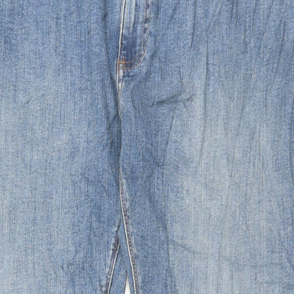 Marks and Spencer Mens Brown Cotton Straight Jeans Size 40 in L29 in Regular Button - Short Leg