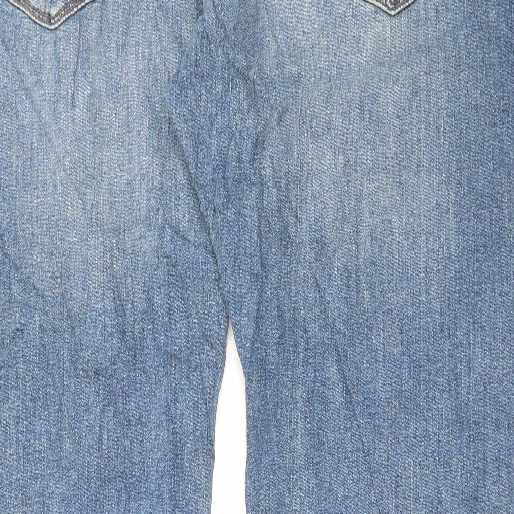 Marks and Spencer Mens Brown Cotton Straight Jeans Size 40 in L29 in Regular Button - Short Leg