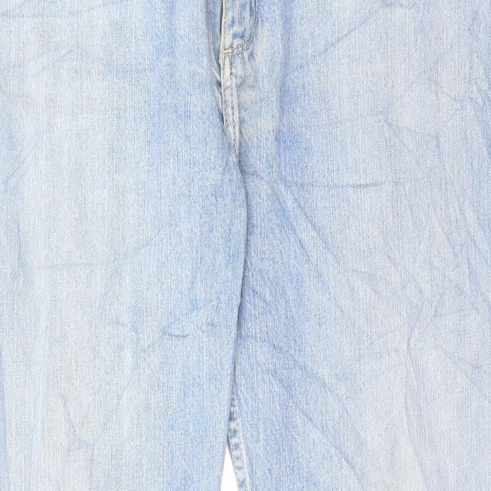 Blue Harbour Mens Blue Cotton Straight Jeans Size 38 in L31 in Regular Button