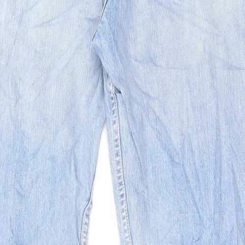 Blue Harbour Mens Blue Cotton Straight Jeans Size 38 in L31 in Regular Button