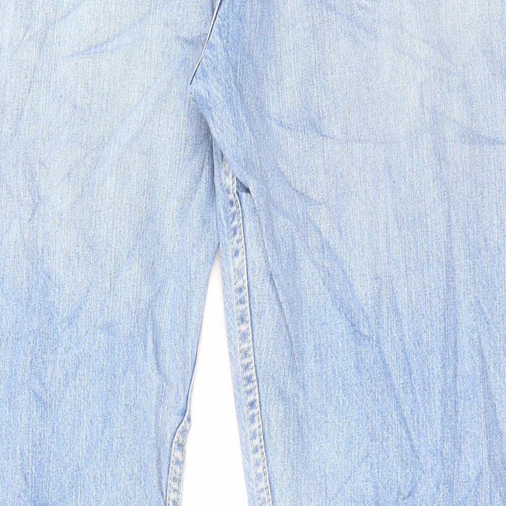 Blue Harbour Mens Blue Cotton Straight Jeans Size 38 in L31 in Regular Button