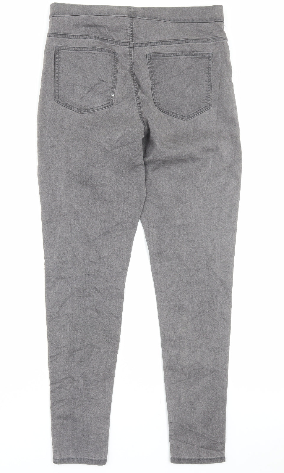 Marks and Spencer Womens Grey Cotton Jegging Trousers Size 12 L29 in Regular