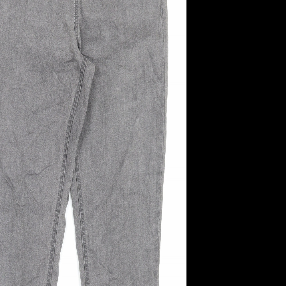 Marks and Spencer Womens Grey Cotton Jegging Trousers Size 12 L29 in Regular