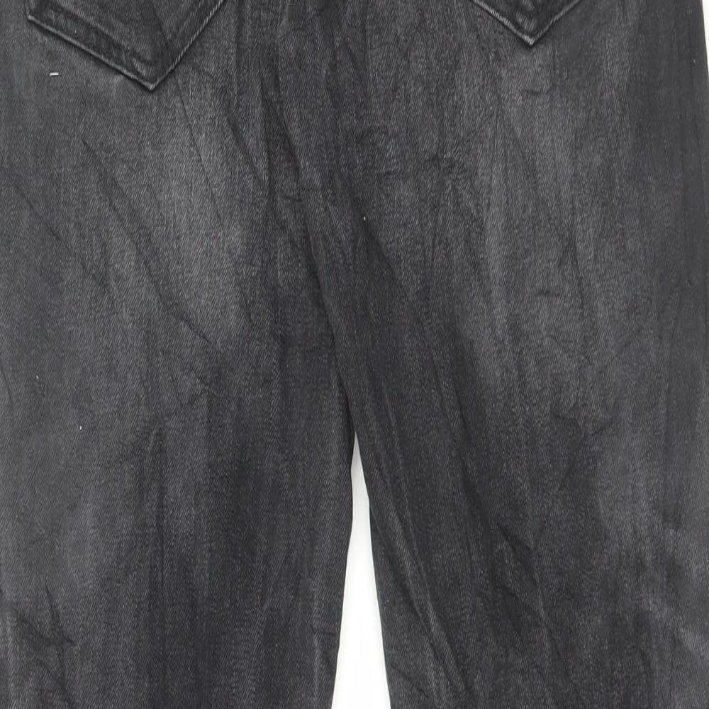 NEXT Mens Black Cotton Straight Jeans Size 30 in L31 in Regular Button