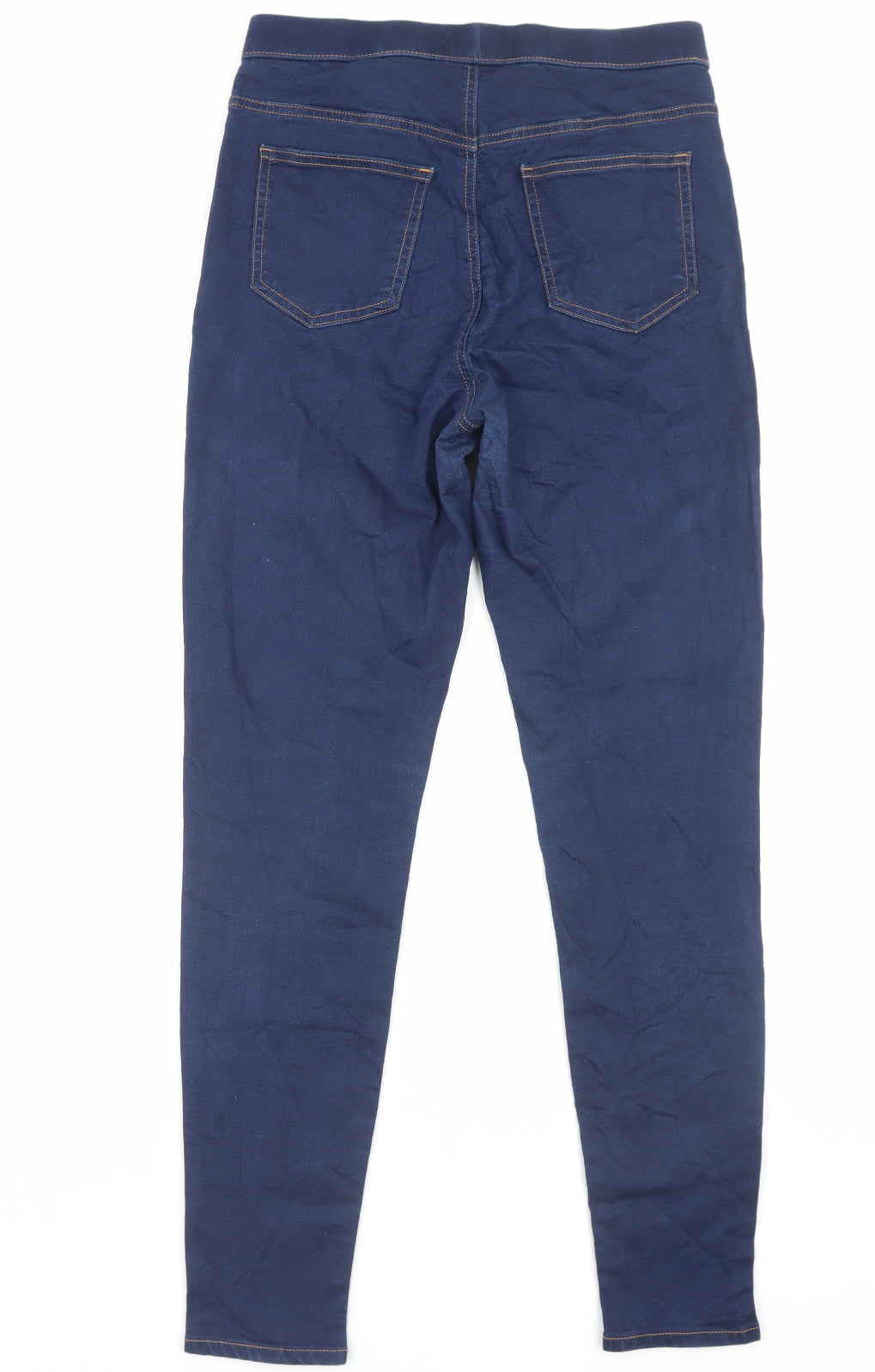 Marks and Spencer Womens Blue Cotton Jegging Trousers Size 12 L29 in Regular