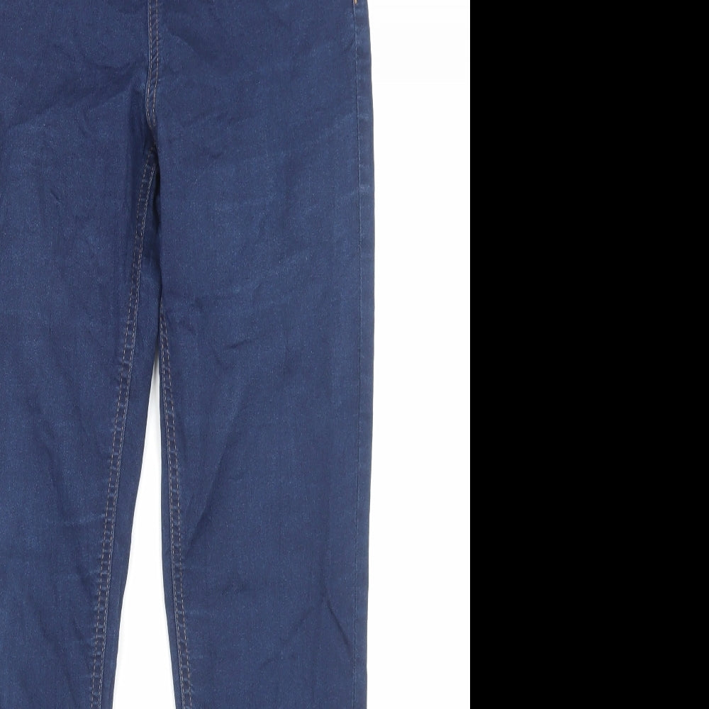 Marks and Spencer Womens Blue Cotton Jegging Trousers Size 12 L29 in Regular