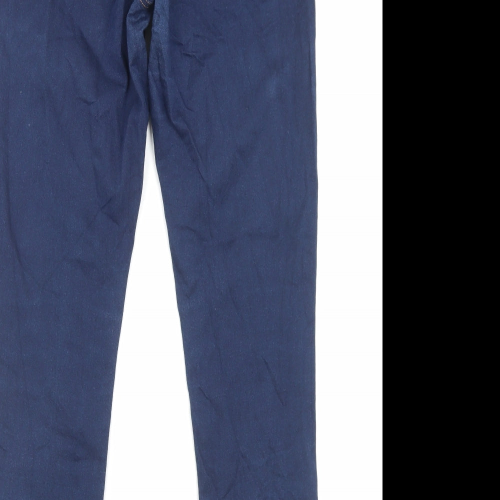 Marks and Spencer Womens Blue Cotton Jegging Trousers Size 12 L29 in Regular