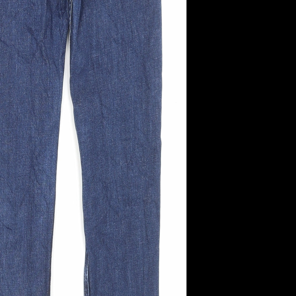 Fat Face Womens Blue Cotton Straight Jeans Size 8 L28 in Regular Button