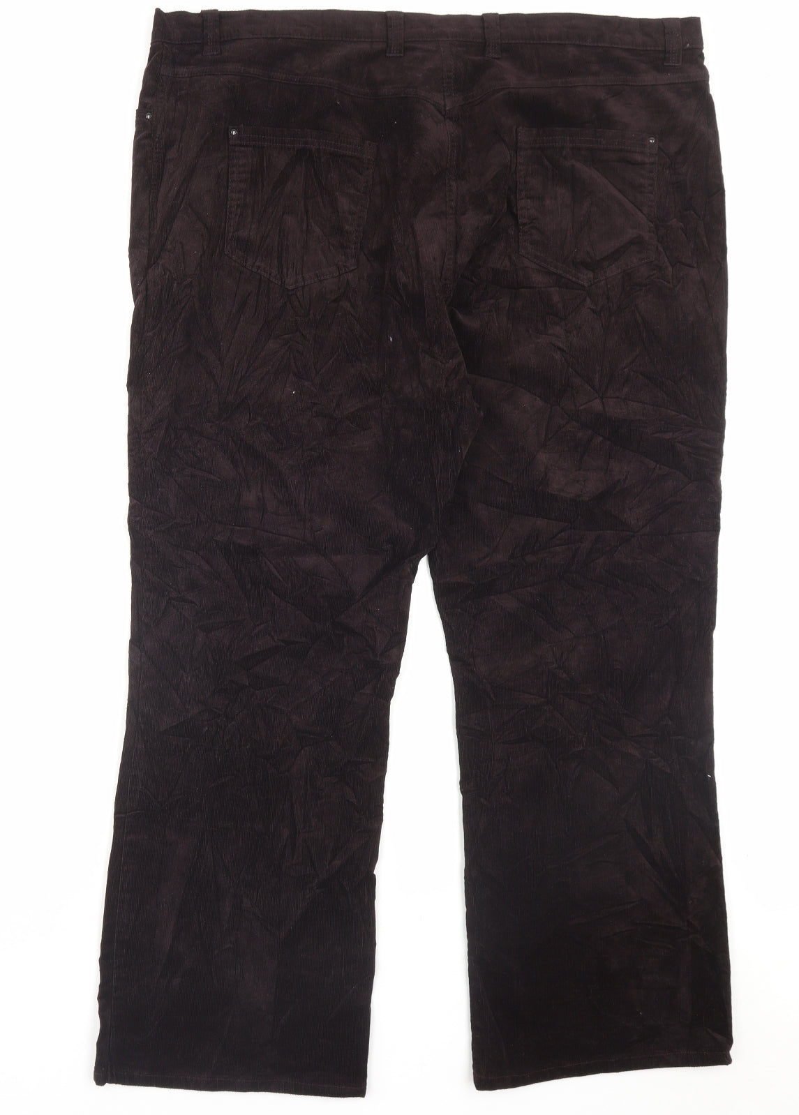 Marks and Spencer Womens Brown Cotton Bloomer Trousers Size 22 L29 in Regular Button