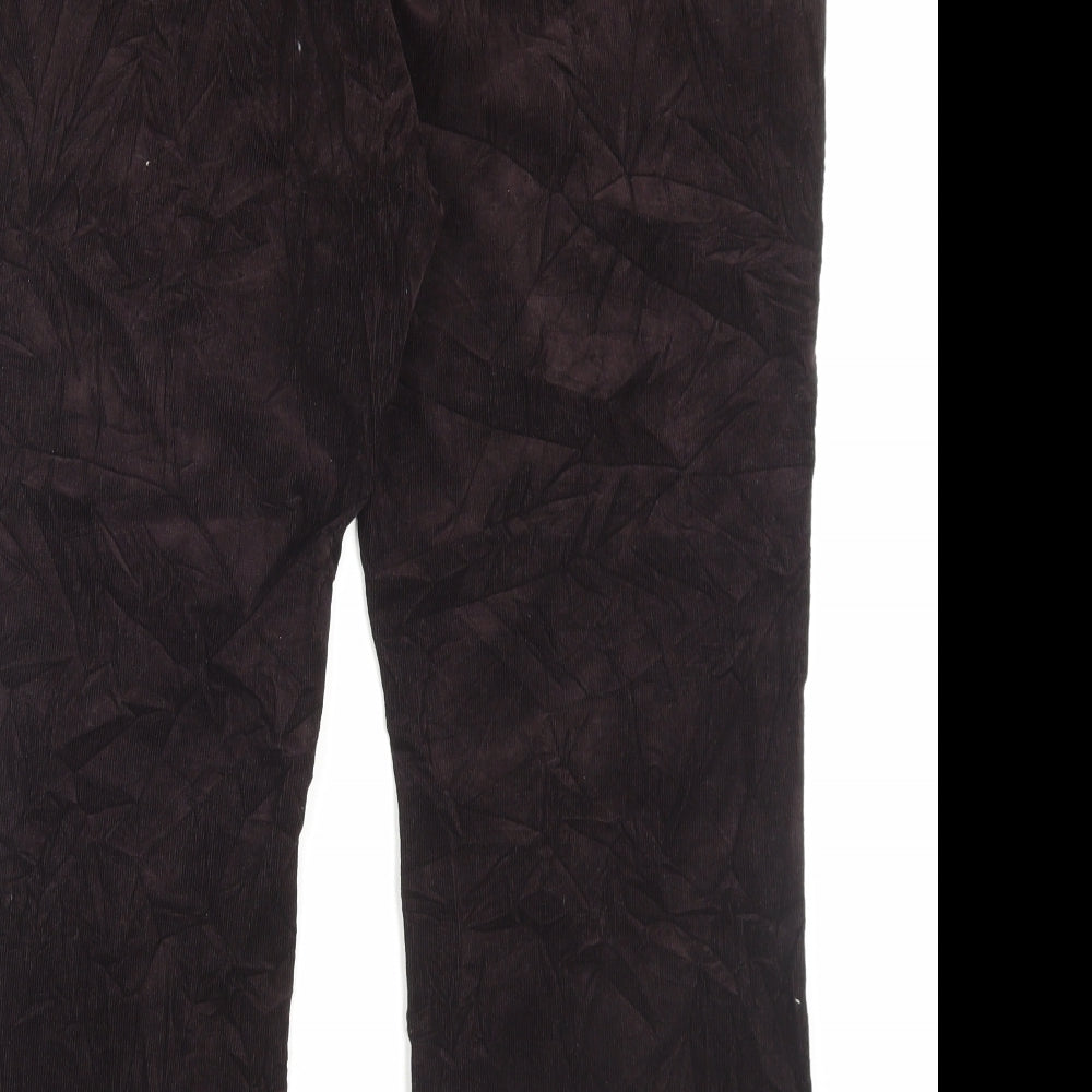 Marks and Spencer Womens Brown Cotton Bloomer Trousers Size 22 L29 in Regular Button