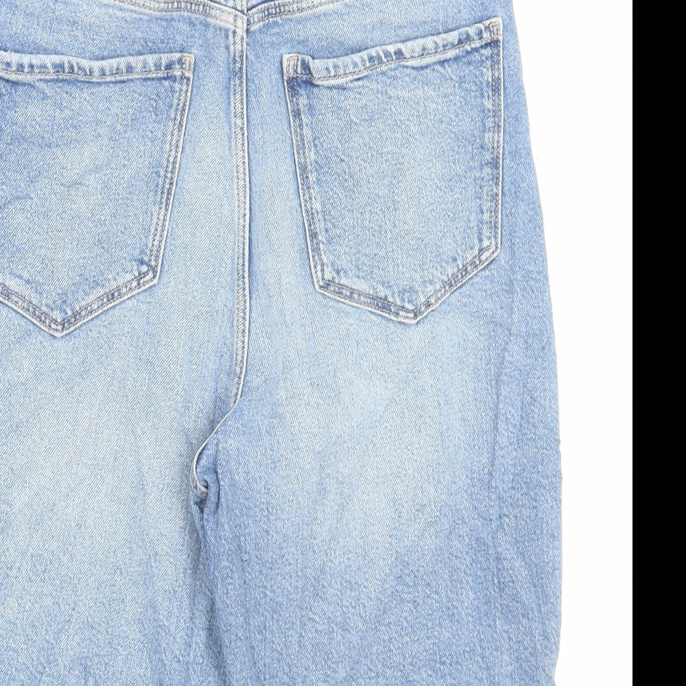 Marks and Spencer Womens Blue Cotton Bermuda Shorts Size 8 L11 in Regular Button