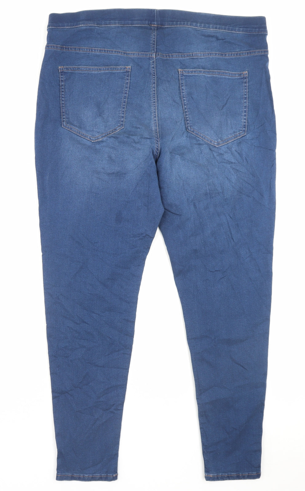 Marks and Spencer Womens Blue Cotton Jegging Trousers Size 20 L28 in Regular