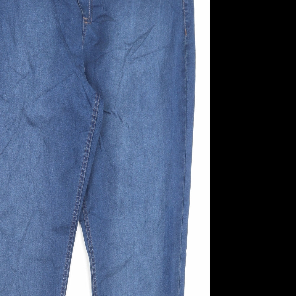 Marks and Spencer Womens Blue Cotton Jegging Trousers Size 20 L28 in Regular