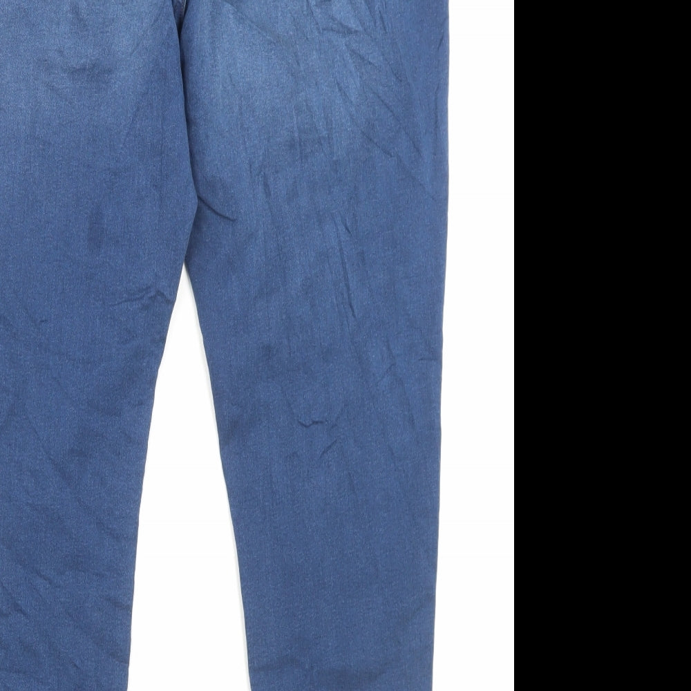 Marks and Spencer Womens Blue Cotton Jegging Trousers Size 20 L28 in Regular