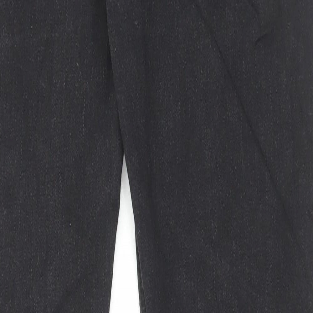 Marks and Spencer Womens Black Cotton Flared Jeans Size 12 L30 in Slim Button