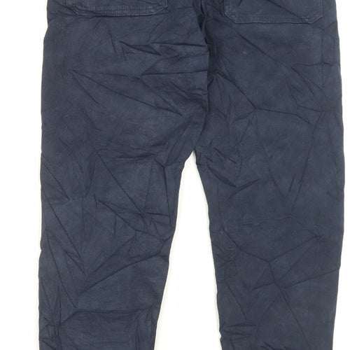 Marks and Spencer Mens Blue Cotton Tapered Jeans Size 30 in L31 in Regular Button