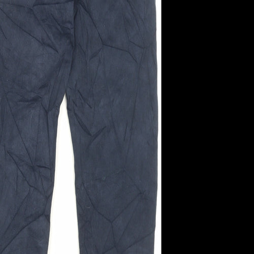 Marks and Spencer Mens Blue Cotton Tapered Jeans Size 30 in L31 in Regular Button