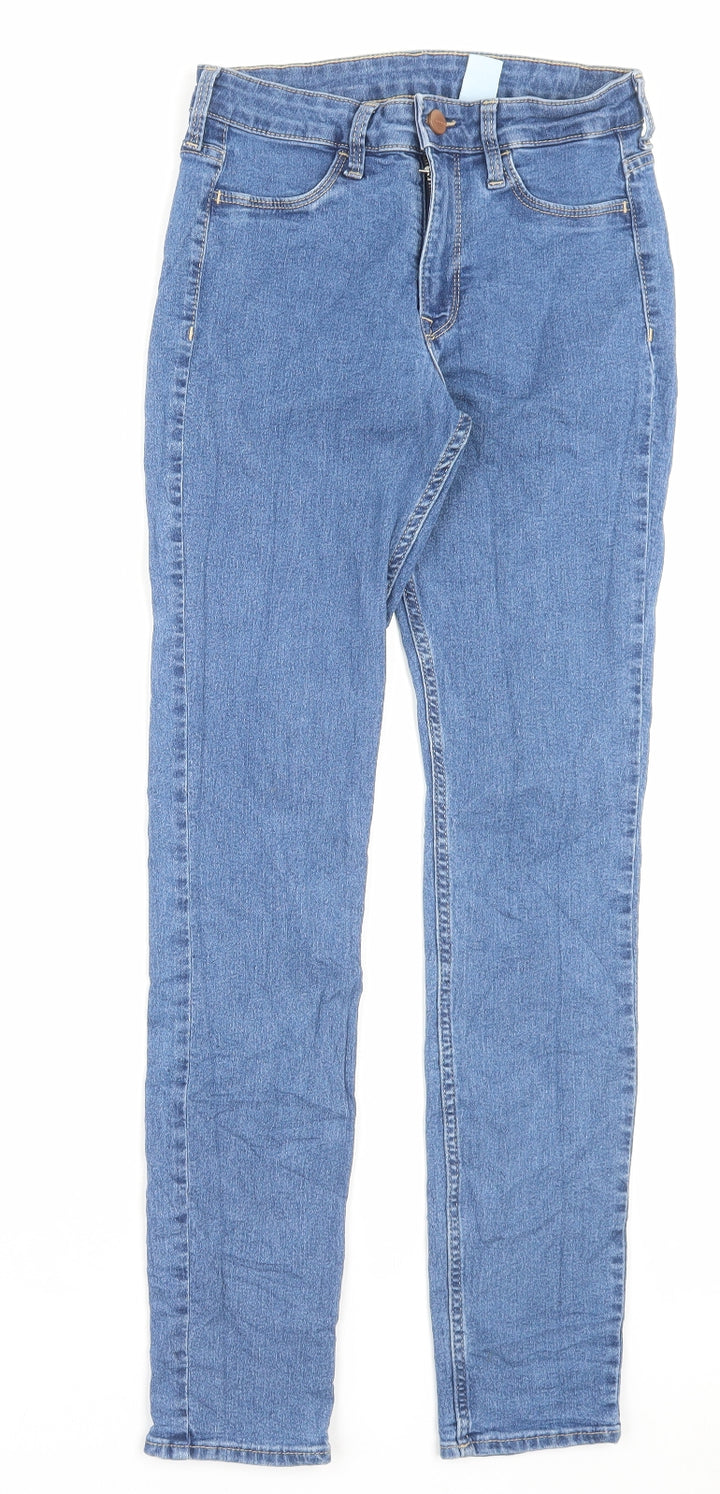 H&M Womens Blue Cotton Skinny Jeans Size 26 in L28 in Regular Button