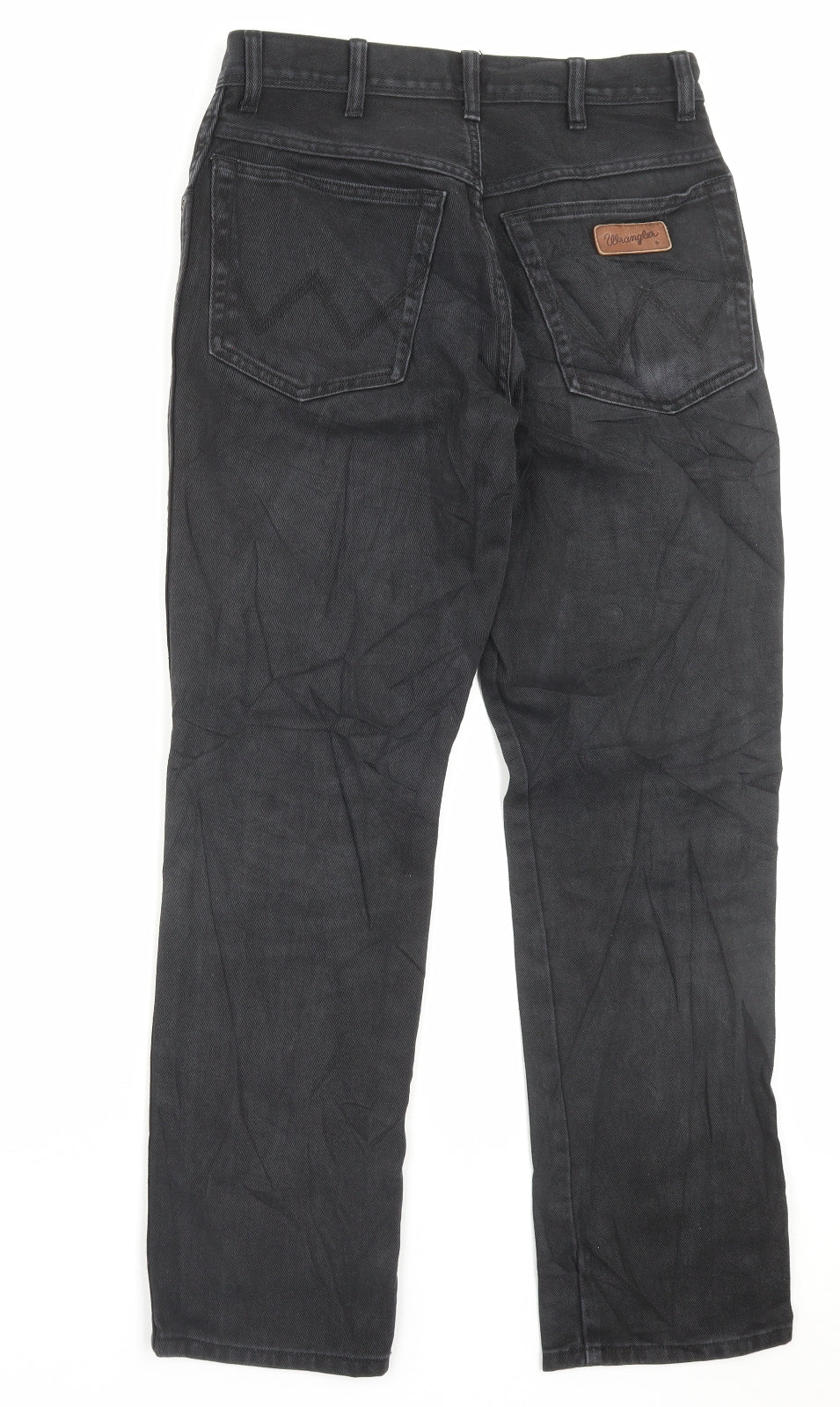 Wrangler Mens Black Cotton Straight Jeans Size 30 in L30 in Regular Button
