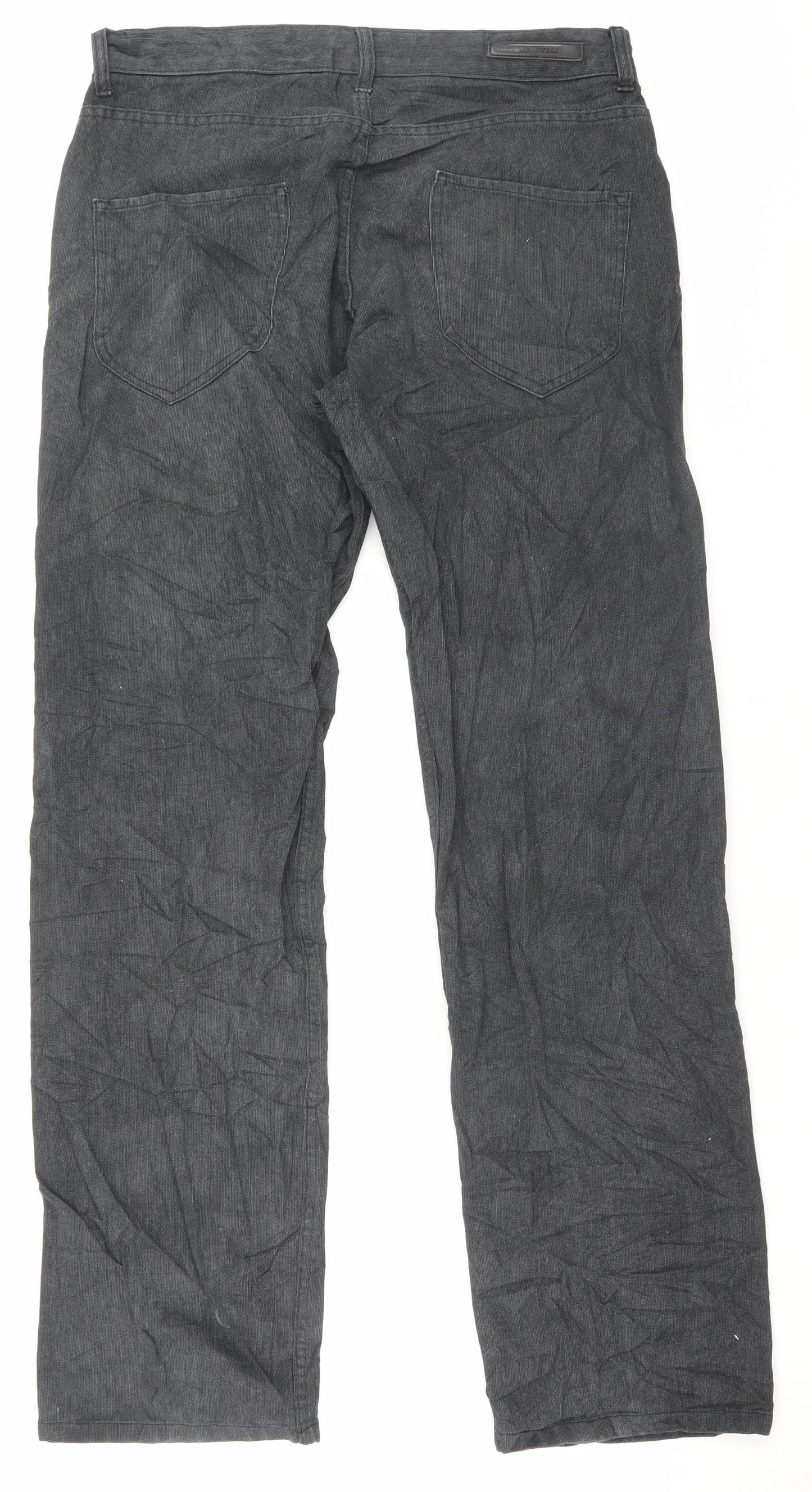 NEXT Mens Black Cotton Straight Jeans Size 34 in L33 in Regular Button - Long Leg