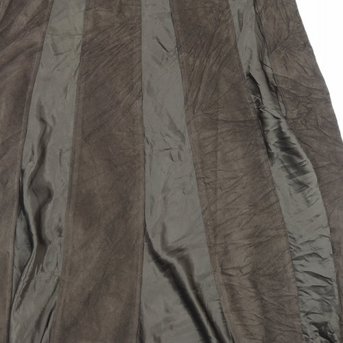 Tayberry Womens Brown Polyester A-Line Skirt Size M Zip