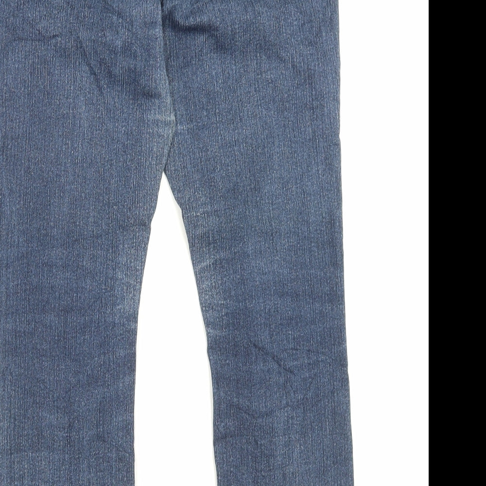 Papaya Womens Blue Cotton Straight Jeans Size 12 L29 in Regular Button