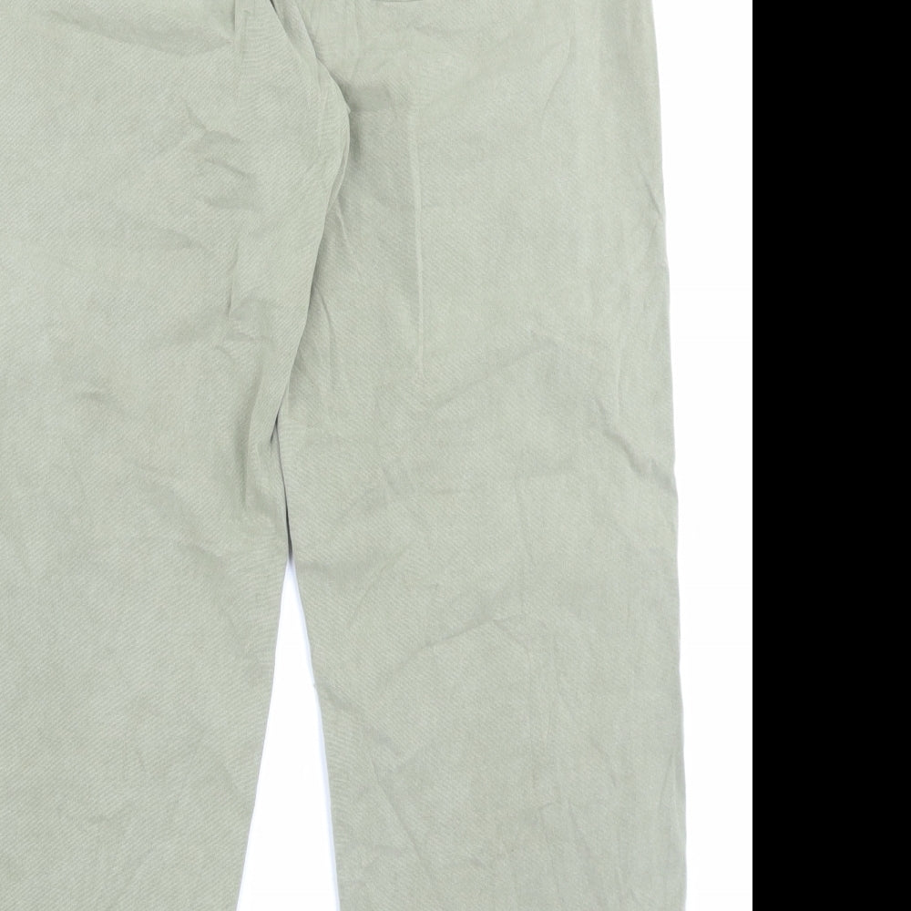Marks and Spencer Womens Green Cotton Straight Jeans Size 14 L28 in Regular Button