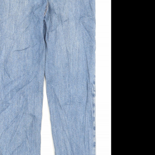 New Look Womens Blue Cotton Straight Jeans Size 8 L25 in Regular Button