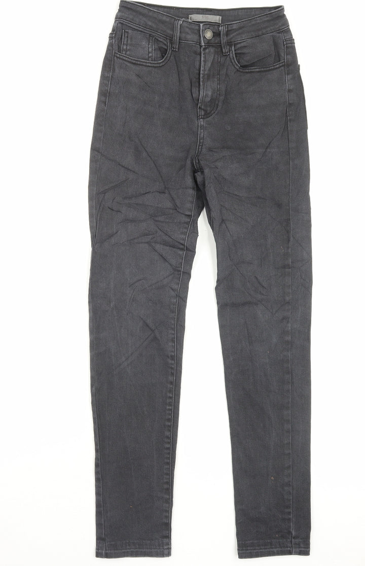 STR Womens Black Cotton Skinny Jeans Size 6 L28 in Regular Button