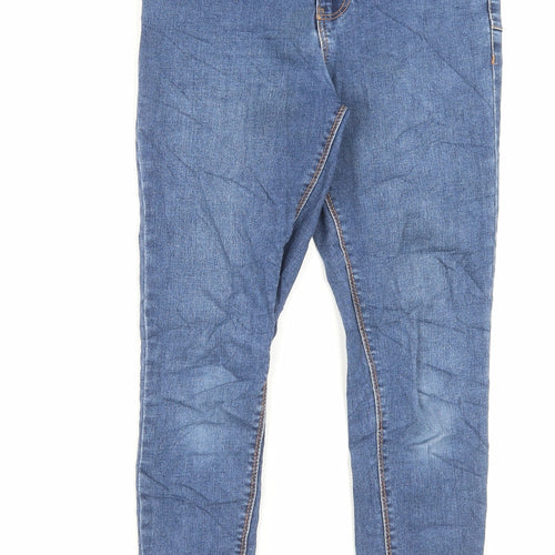 New Look Womens Blue Cotton Skinny Jeans Size 6 L27 in Regular Button