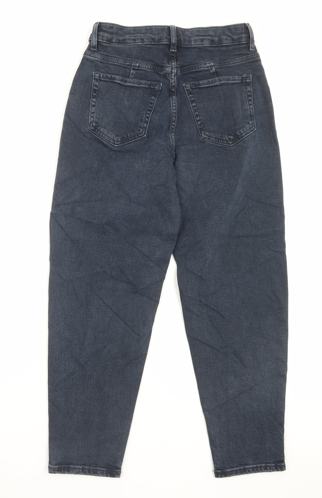 Marks and Spencer Womens Black Cotton Mom Jeans Size 10 L25 in Regular Button