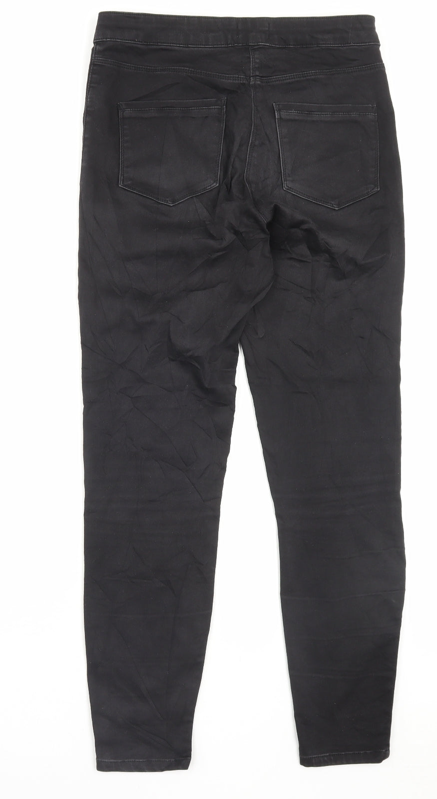 Papaya Womens Black Cotton Skinny Jeans Size 10 L28 in Regular Button