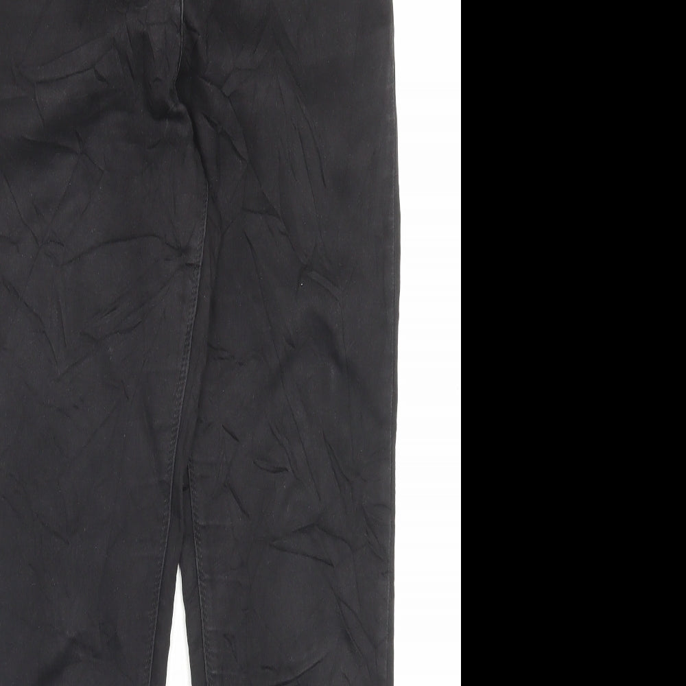 Papaya Womens Black Cotton Skinny Jeans Size 10 L28 in Regular Button