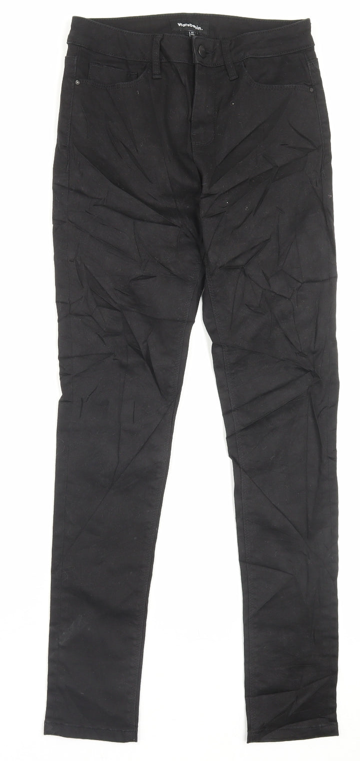 Ware Denim Womens Black Cotton Skinny Jeans Size 10 L29 in Regular Button