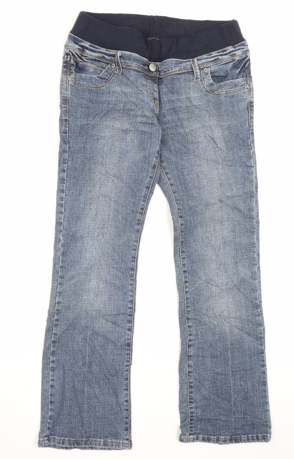 Dorothy Perkins Womens Blue Cotton Bootcut Jeans Size 10 L30 in Regular Button