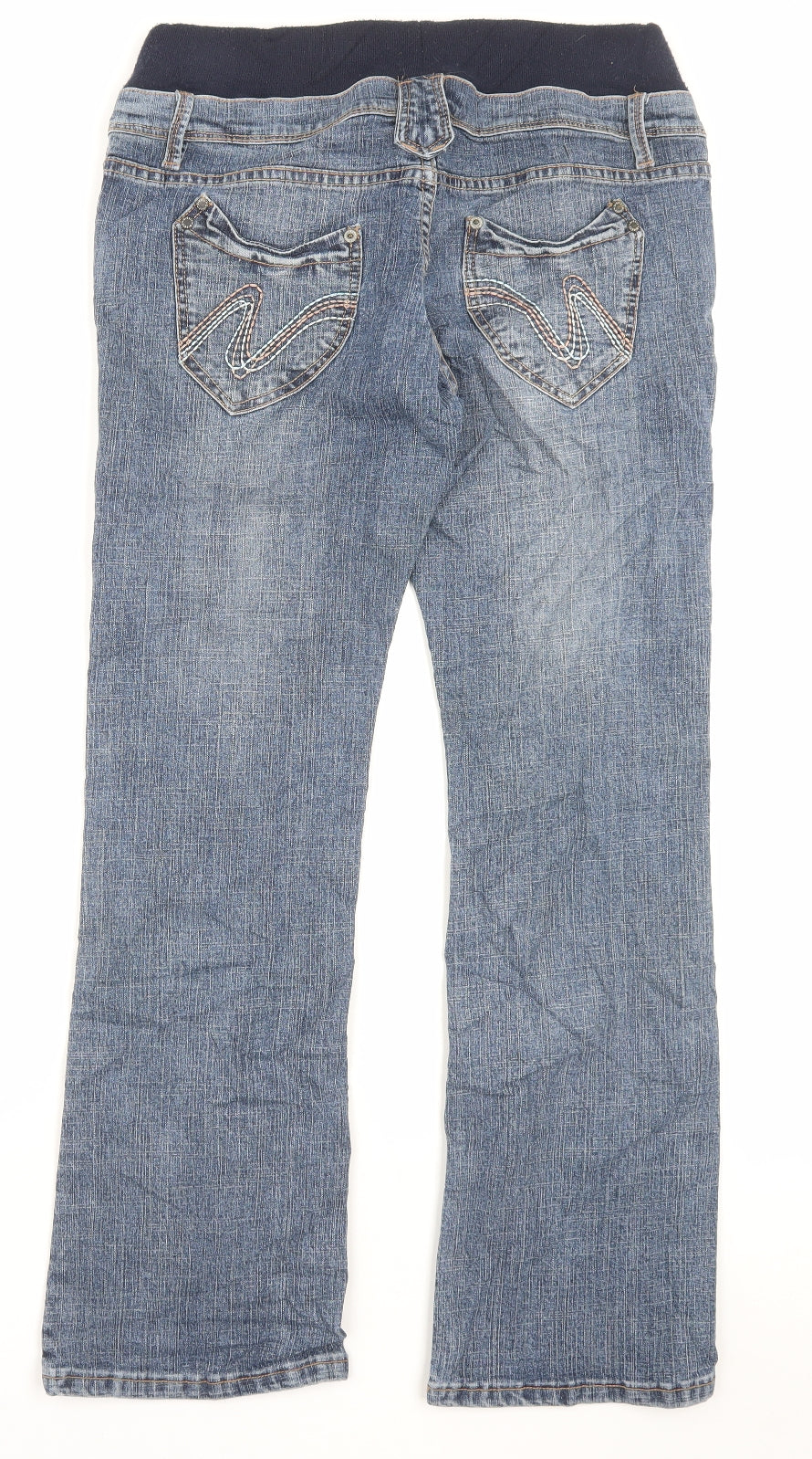 Dorothy Perkins Womens Blue Cotton Bootcut Jeans Size 10 L30 in Regular Button