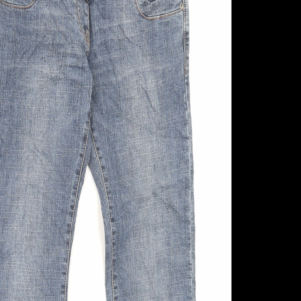 Dorothy Perkins Womens Blue Cotton Bootcut Jeans Size 10 L30 in Regular Button