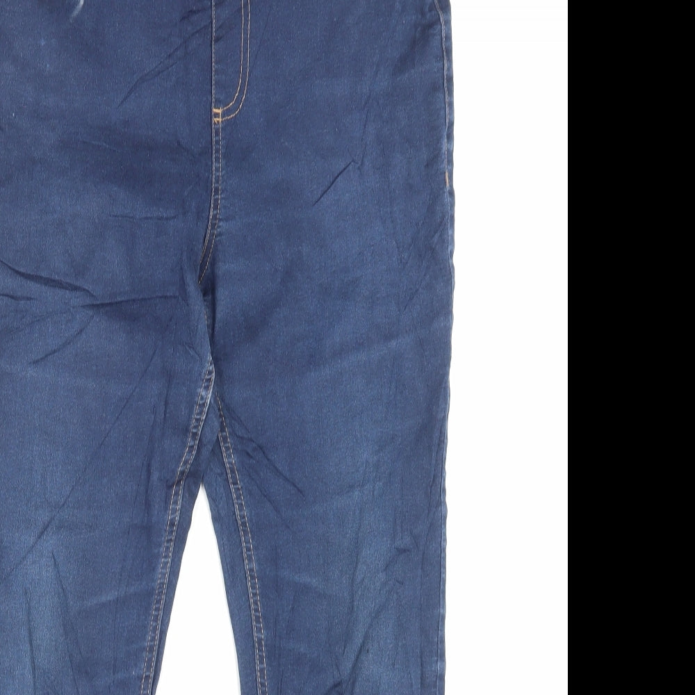 Marks and Spencer Womens Blue Cotton Jegging Trousers Size 14 L26 in Regular