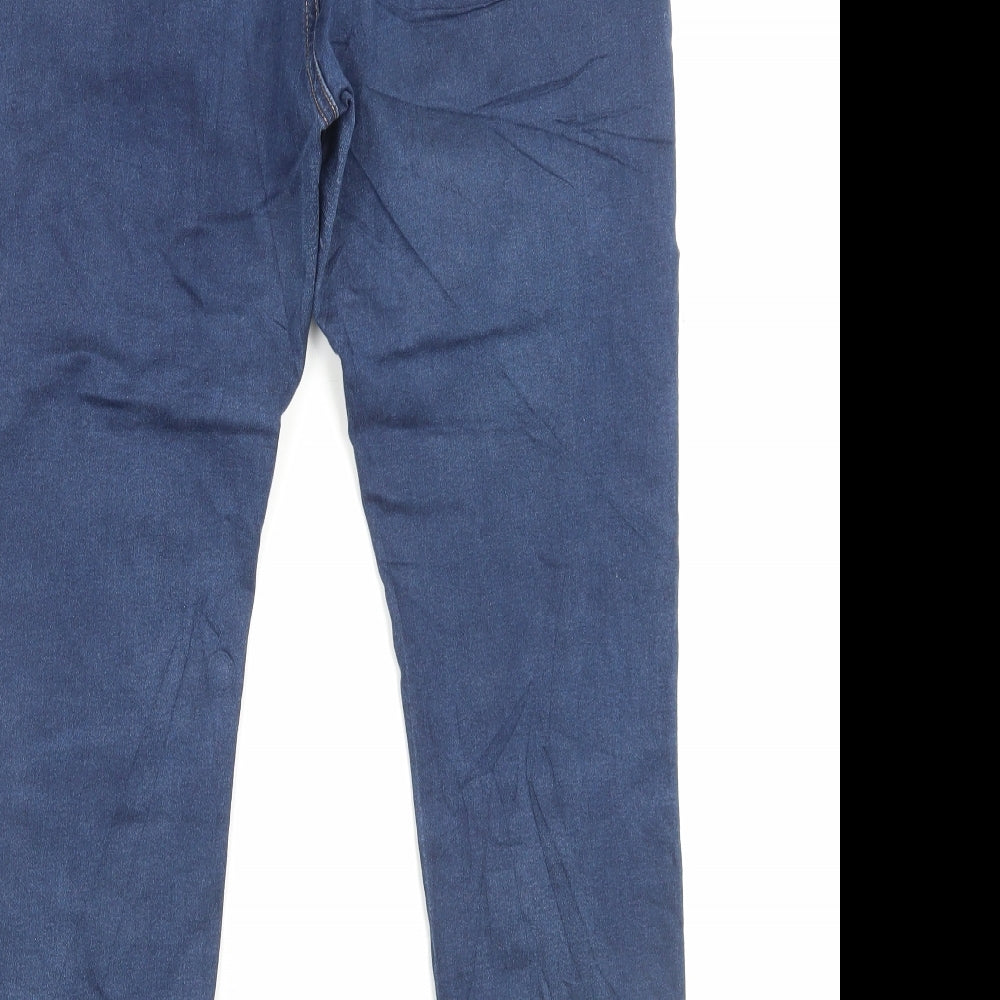 Marks and Spencer Womens Blue Cotton Jegging Trousers Size 14 L26 in Regular