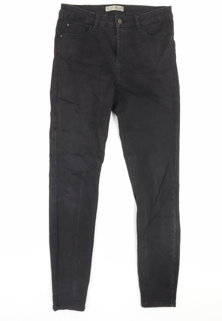 Denim & Co. Womens Black Cotton Skinny Jeans Size 12 L28 in Regular Button
