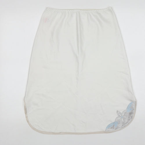 St Michael Womens White Floral Polyester Pettiskirt Skirt Size 10
