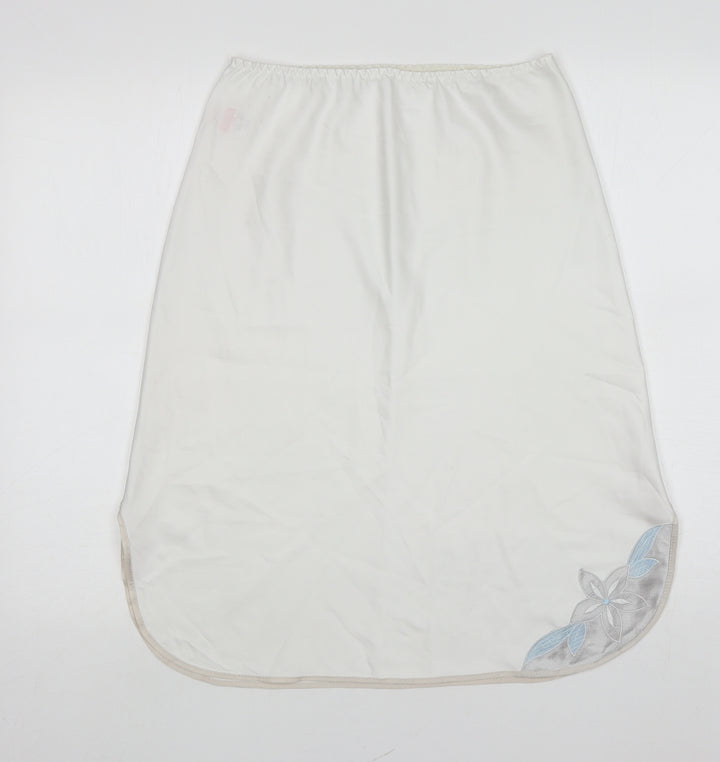 St Michael Womens White Floral Polyester Pettiskirt Skirt Size 10